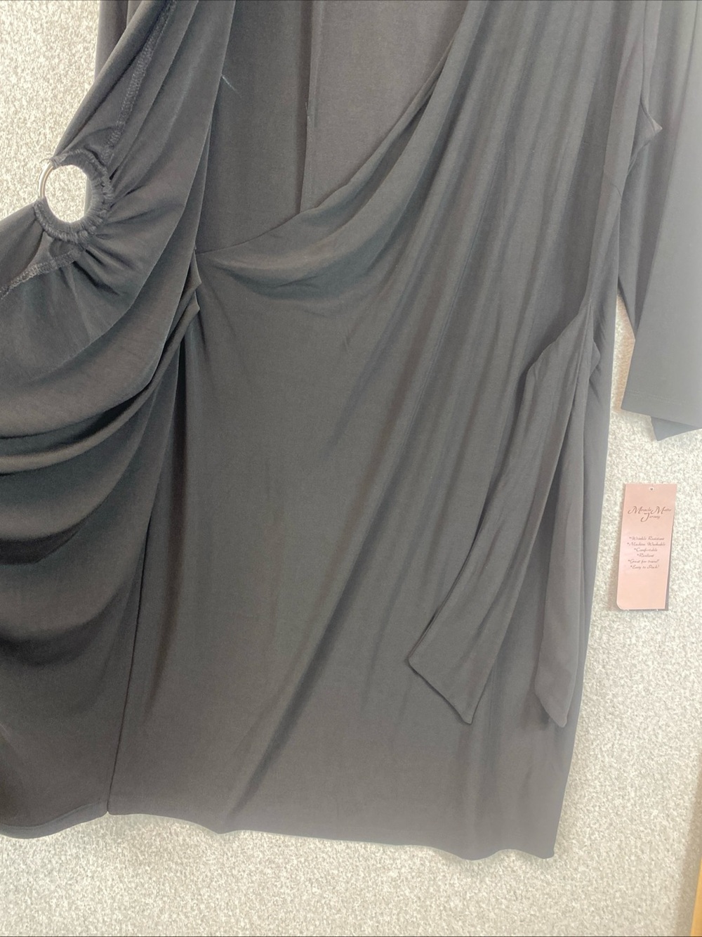 Nina Leonard Dress Womens Size L Wrap Front Grommet Tie Wrinkle Free Evening - Picture 7 of 12